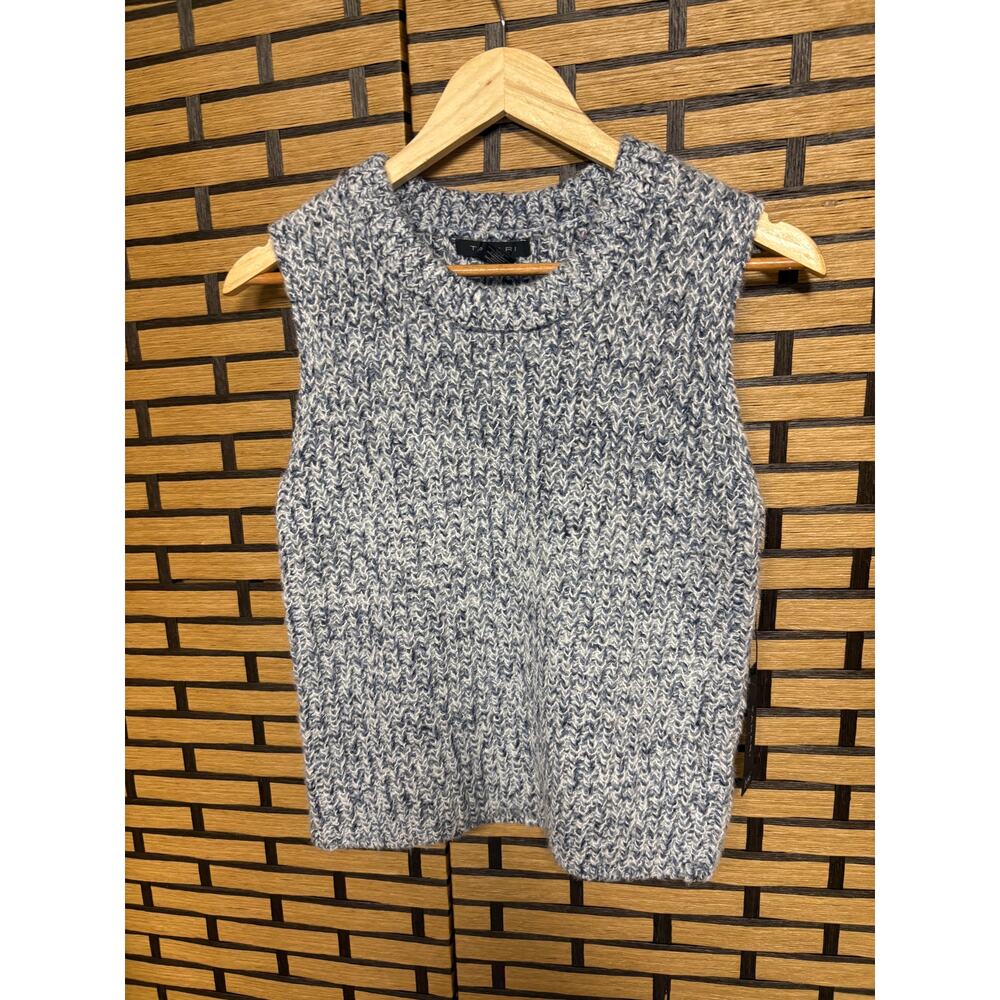 Tahari Blue And Gray Marled Knit‎ Sweater Tank Size XS